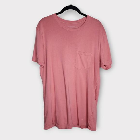 Outerknown Mens S.E.A. Tee Pink Medium 100% Organic Cotton Casual Short Sleeve - Picture 2 of 8